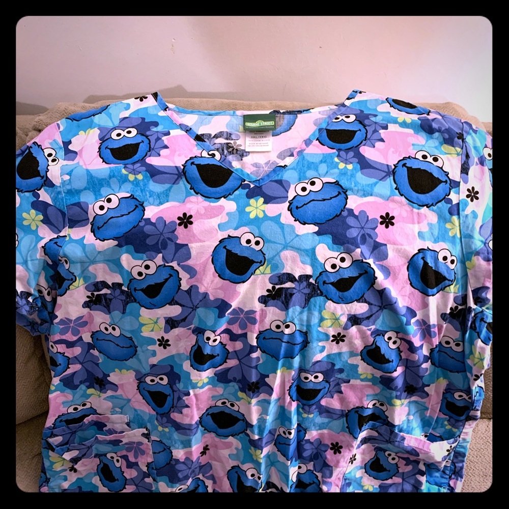 Sesame Street Cookie Monster scrub top